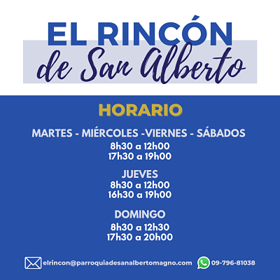 Horarios de Misas - El Rincon de San Alberto